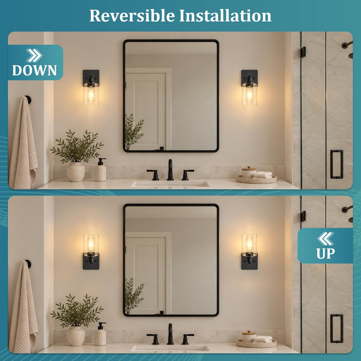 Wall Sconces Set of Two (Black 2ps / 1 Light)