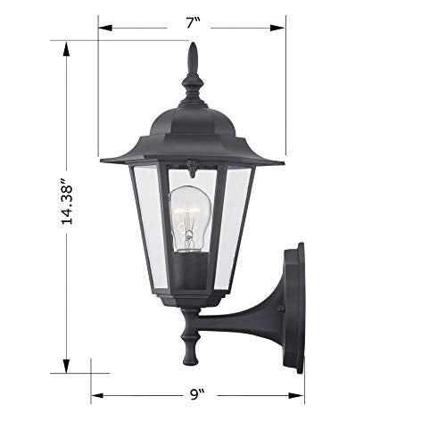 Outdoor Wall Lantern (1 Pack / Black)