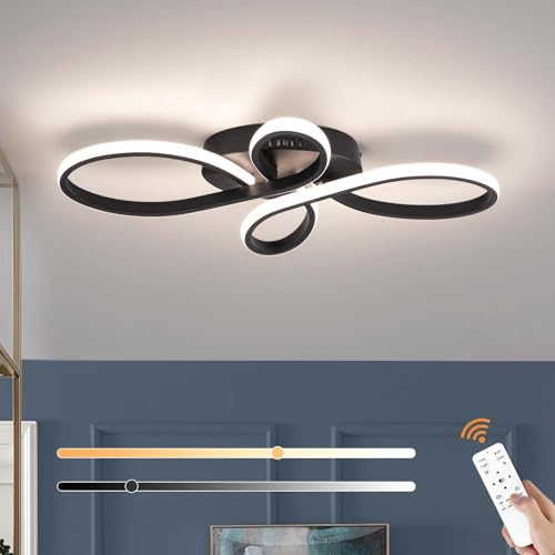 Modern LED Ceiling Light (Black,23.62Inch)