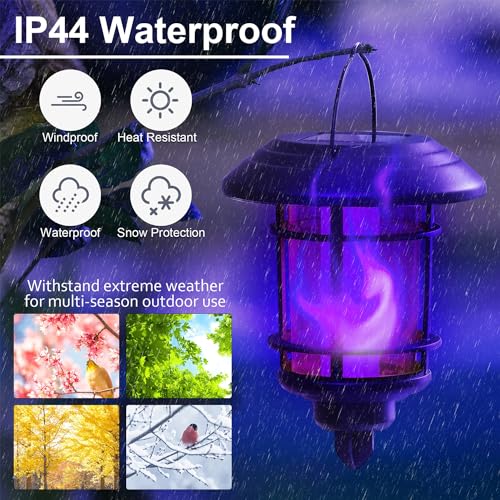 Solar Purple Flame Wall Lanterns (Purple)