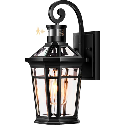 Motion Sensor Outdoor Wall Lights (Black / 1-pack)