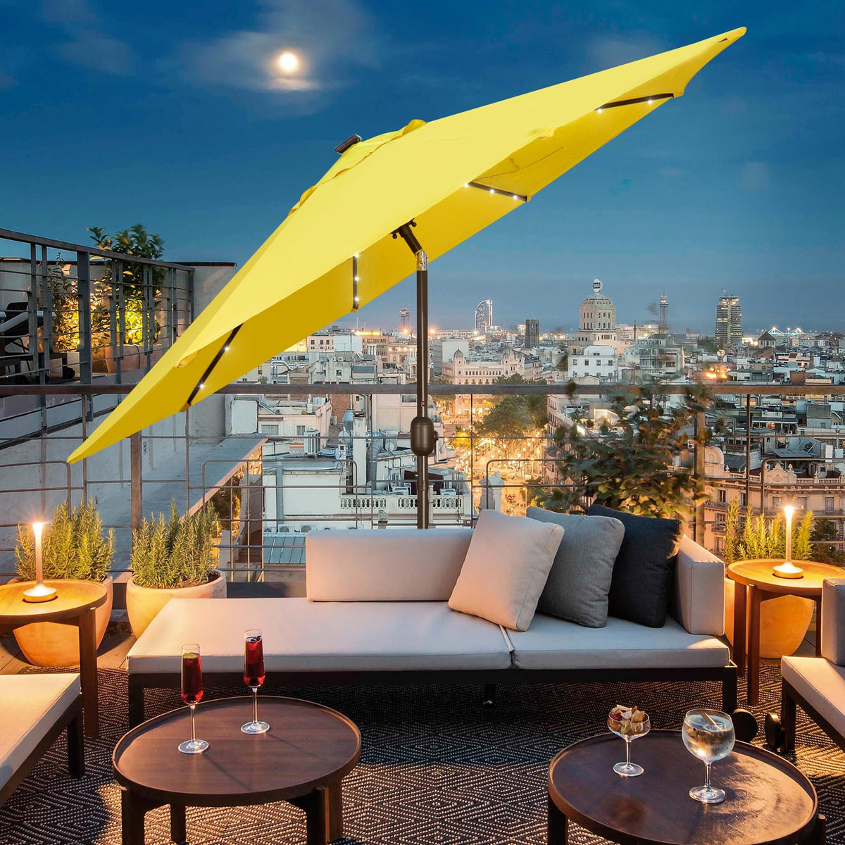 9 ft Solar Umbrella (Yellow)