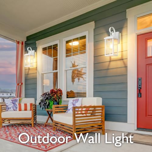 2 Pack 15” Outdoor Wall Light Fixtures (White / 15")