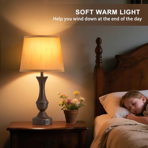 22" Table Lamp Set of 2 (Brown,Brown / 22in)