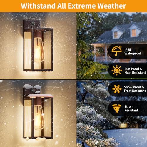 13'' Oil Rubbed Bronze Motion Sensor Outdoor Light Fixtures Wall Mount (13.3'' / Oil-Rubbed Bronze)