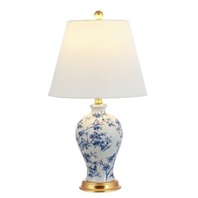 JYL3009A Grace 24" Floral LED Table Lamp Classic Cottage Bedside Desk Nightstand Lamp
