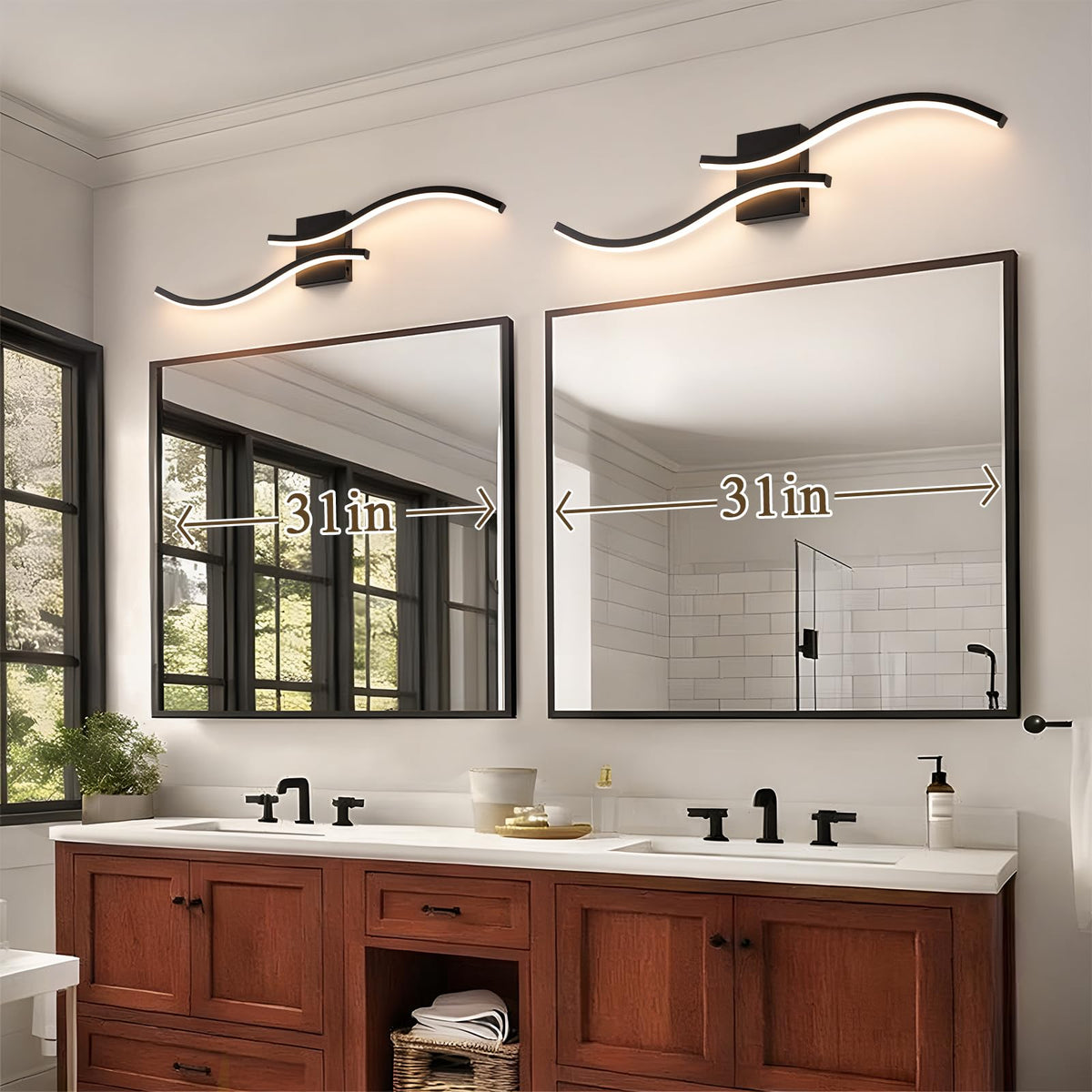 Bathroom Vanity Light Fixture (Black / 31.5inch)