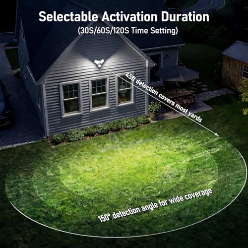 LED Security Light with GFCI Outlets Flood Lights 5000K White (White)