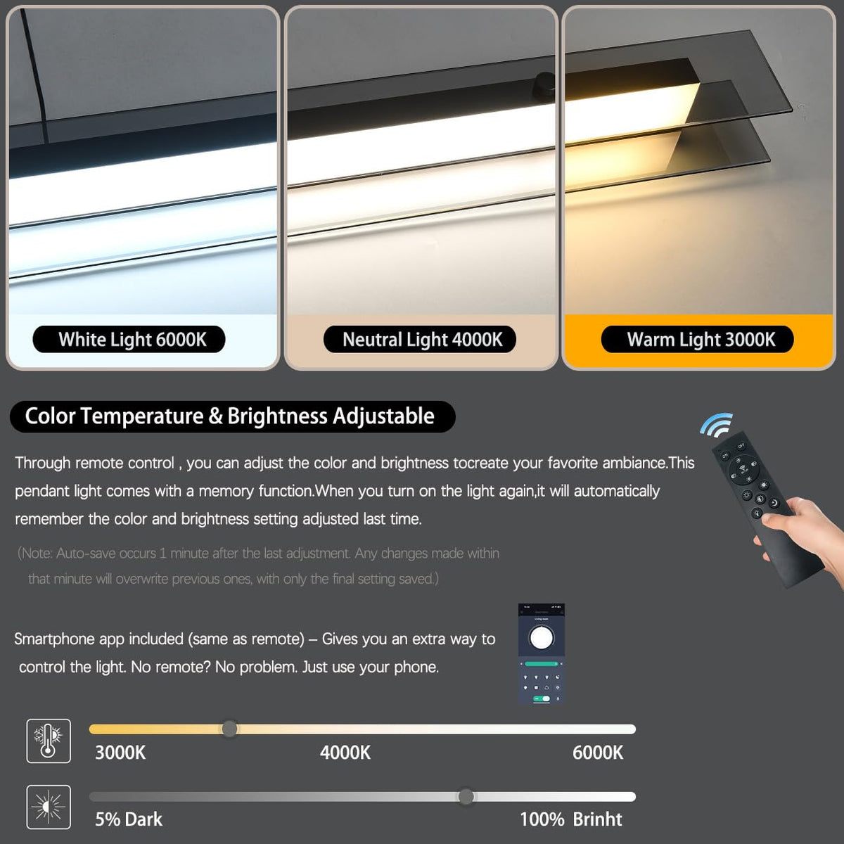 51" glass Linear Pendant Light LED linear kitchen island lighting Modern (51.1")