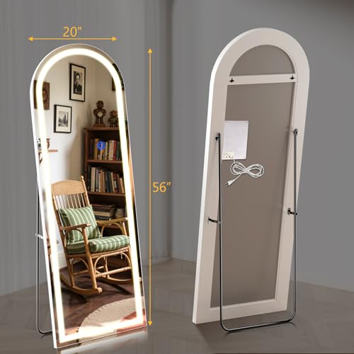 Arch Full Length Standing Mirror with LED Lights