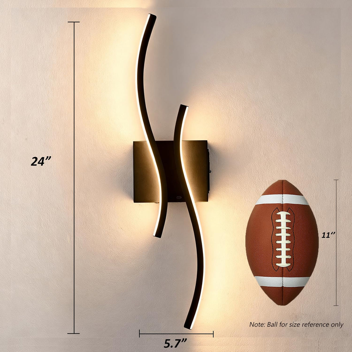 Battery Operated USB Rechargeable Wall Sconce (Black-Dimmable / Battery Charge)