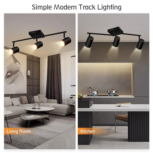 Track Lighting Fixtures Ceiling (3 light-black)