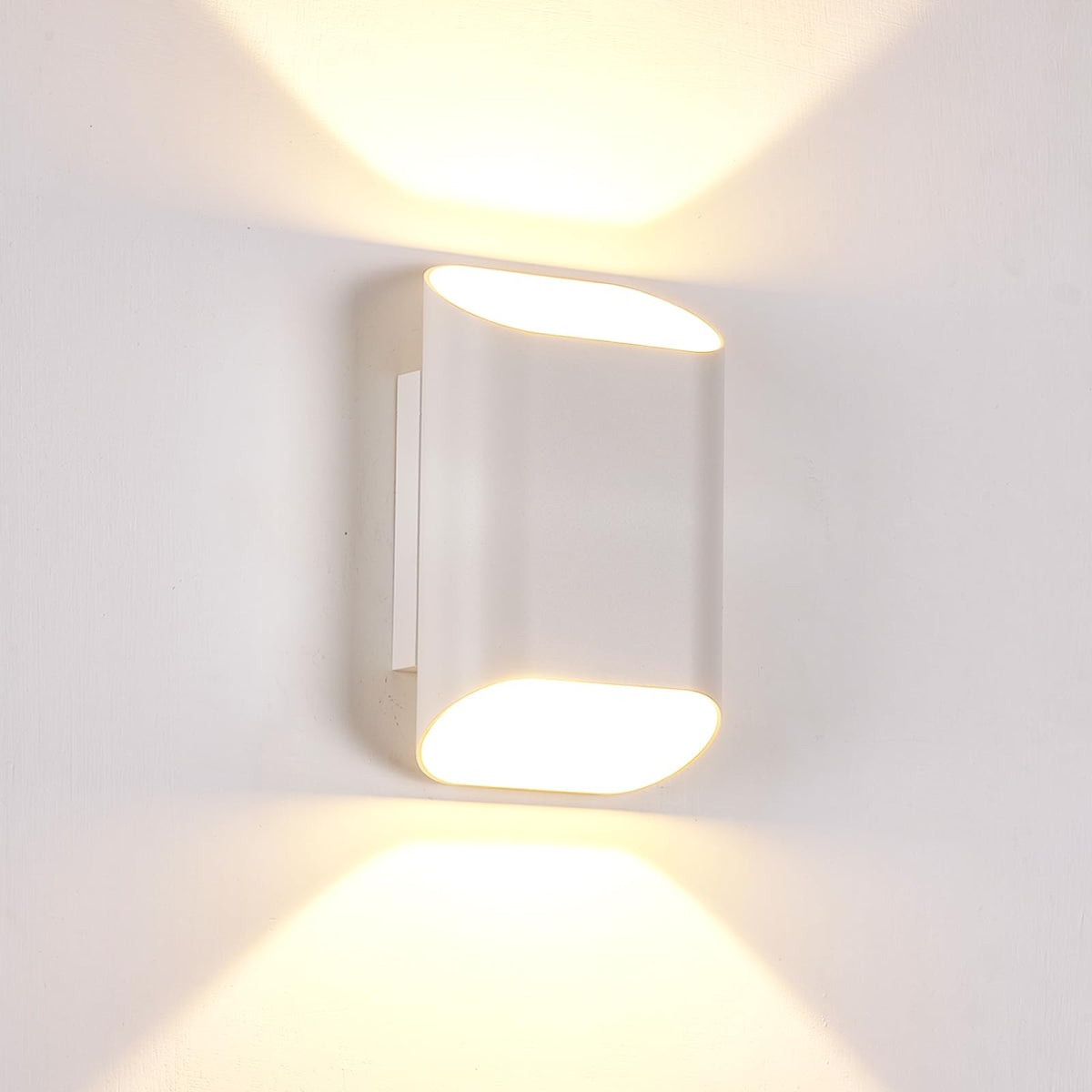White Up & Down Modern Indoor Outdoor LED Wall Sconce (White / 7.9 inch)