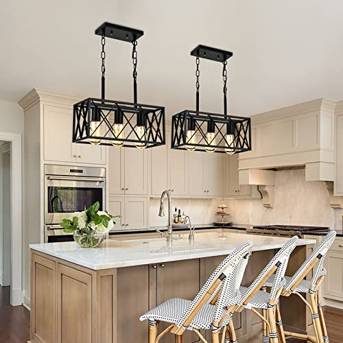 Black 3 Light Farmhouse Chandelier (Black / 3-Light)
