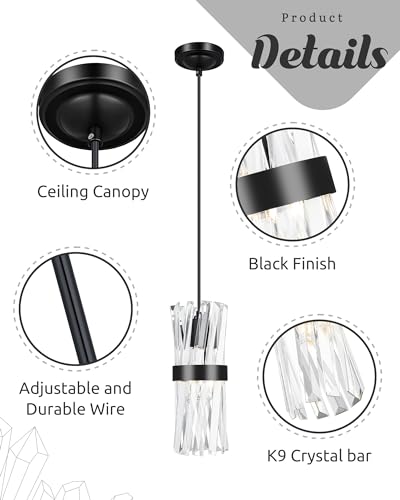 Mat Black Pendant Lights Kitchen Island (Black,3PK)