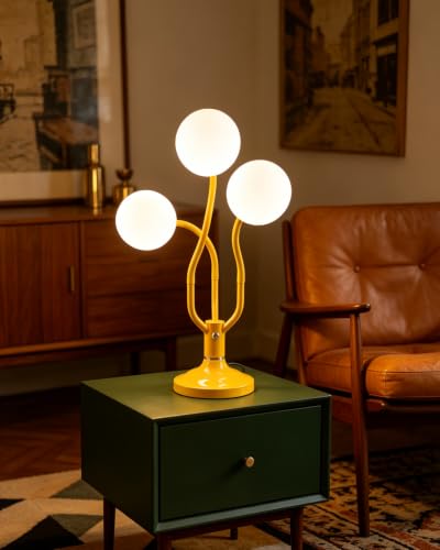 Yellow Globe Table Lamp Dimmable Magic DIY Arms G9 Bulbs Included (10-Yellow-Globe-3U-Magic DIY Arms)