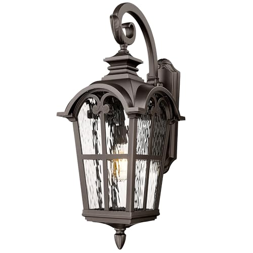 Outdoor Wall Sconce 28.7" (ORB - Water Ripple Glass / 28.7 Inch - No Function)