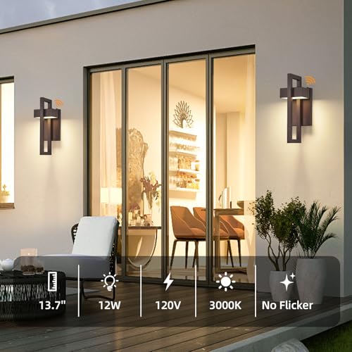 13.7'' 1 Pack Dusk to Dawn Outdoor Porch Light (Brown - Dusk to Dawn / 13.7inch - 1 Pack)