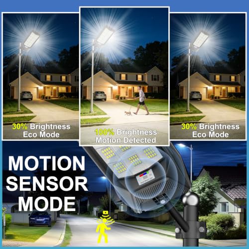 Solar Street Lights Outdoor (S-9700W-2 Pack)