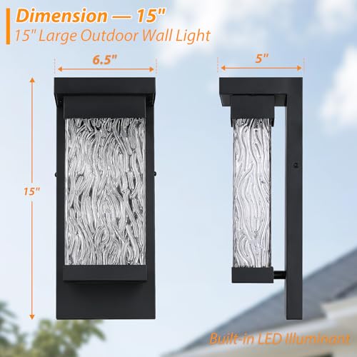 2 Pack LED Outdoor Wall Lights (Classic Style- 2 PACK / Black)