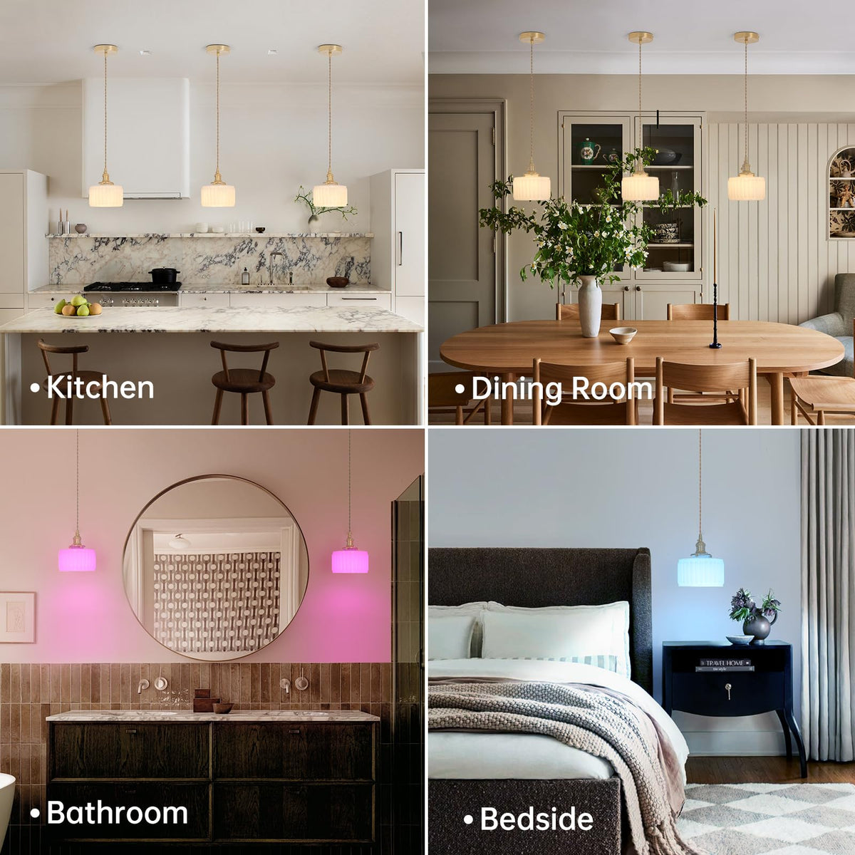 Battery Operated Pendant Light 5000mAh Rechargeable Chandelier with Remote Control Wireless Adjustable Hanging White Striped Light for Kitchen Island Dining Room Hallway (Z-Striped White)