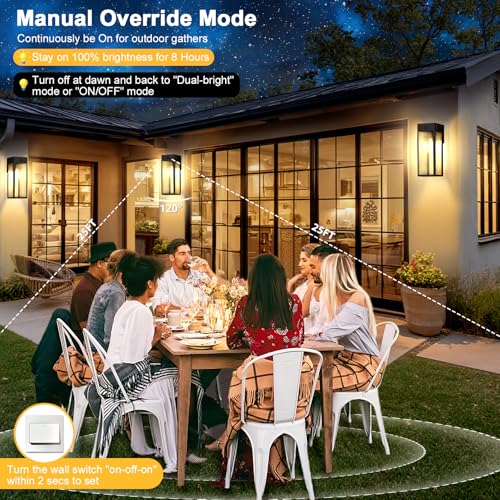 Porch Lights with GFCI Outlet (Black / 14.62" (2-Pack))