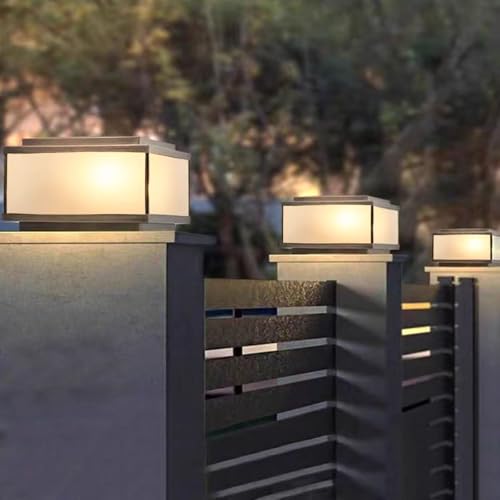 All Copper Steel Glass Outdoor Post lights (Frosted glass / 12X12IN)