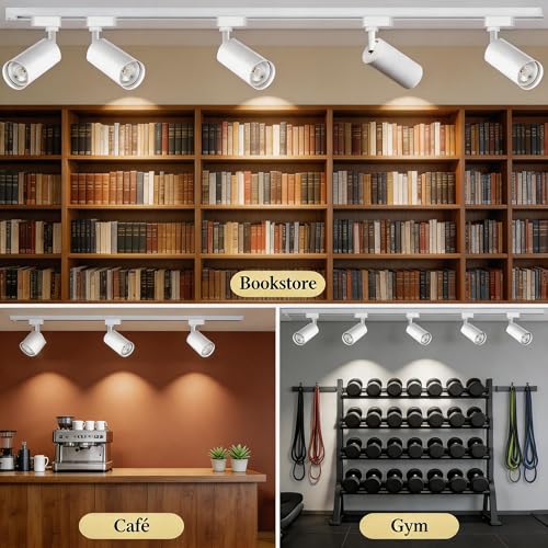 Plug in H Type LED Track Lighting Kits Dimmable Adjustable Angle Heads (Lights Kit)