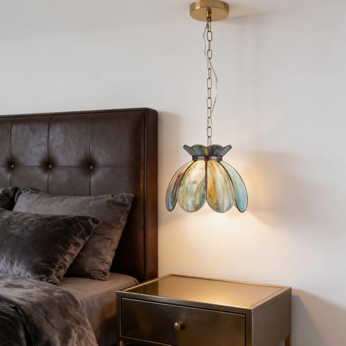 Brass Stained Glass Pendant Light