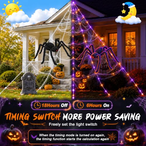 Halloween Spider Web Light Decorations