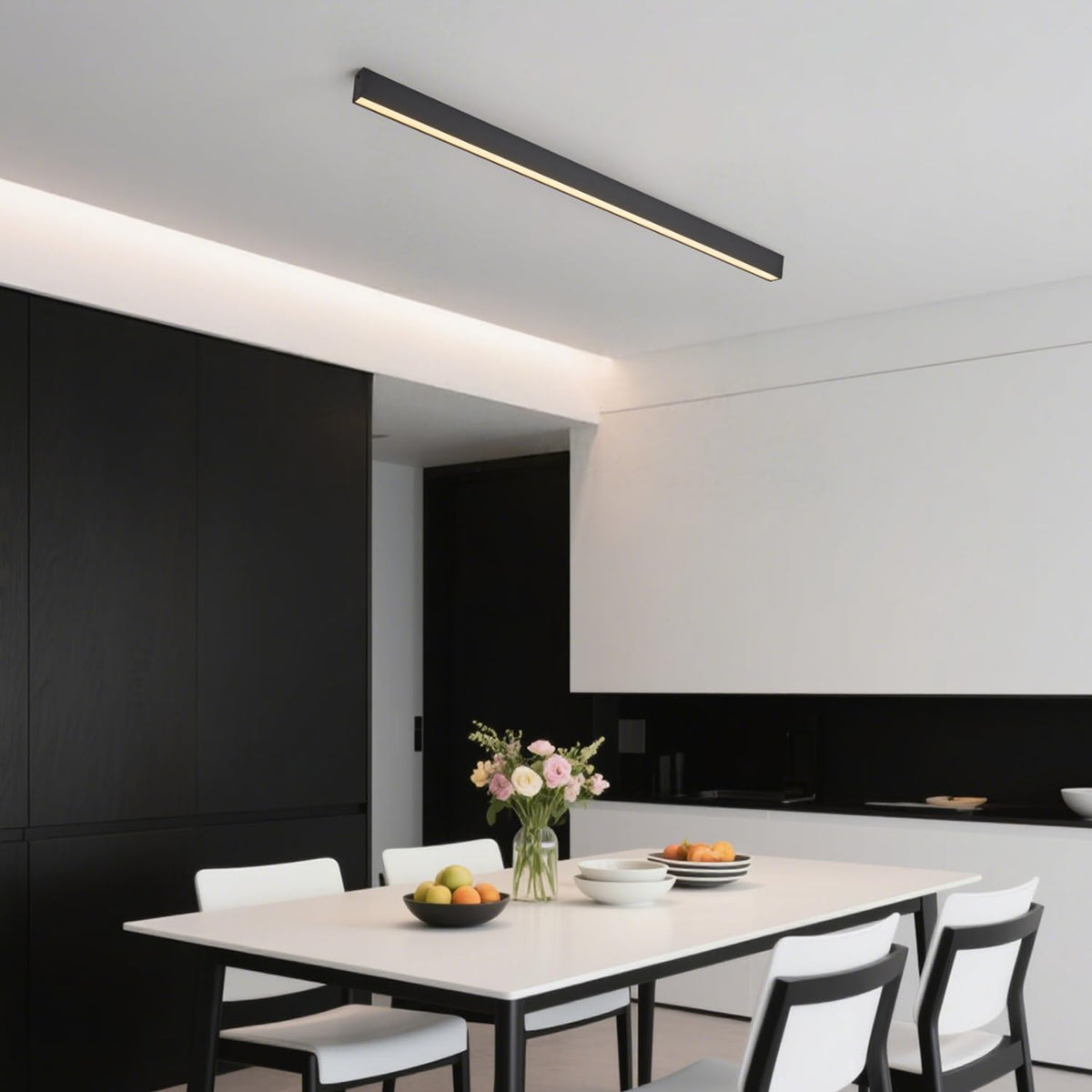 Black ceiling light LED (Black / 39.4IN)