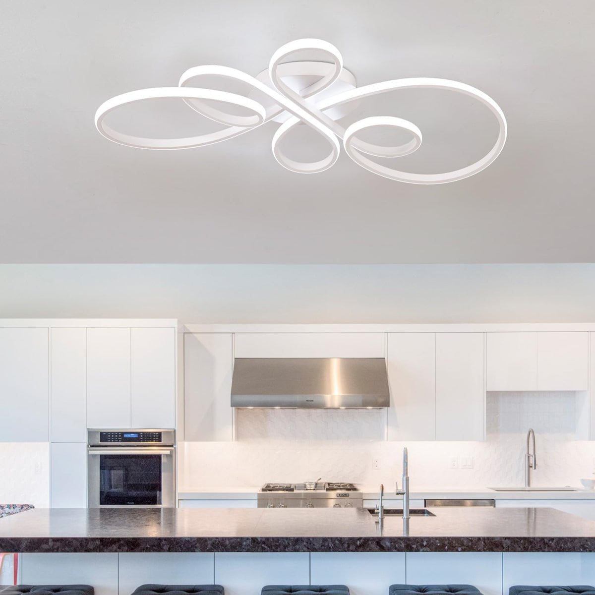 31.89Inch Modern LED Ceiling Light (White,31.89Inch)
