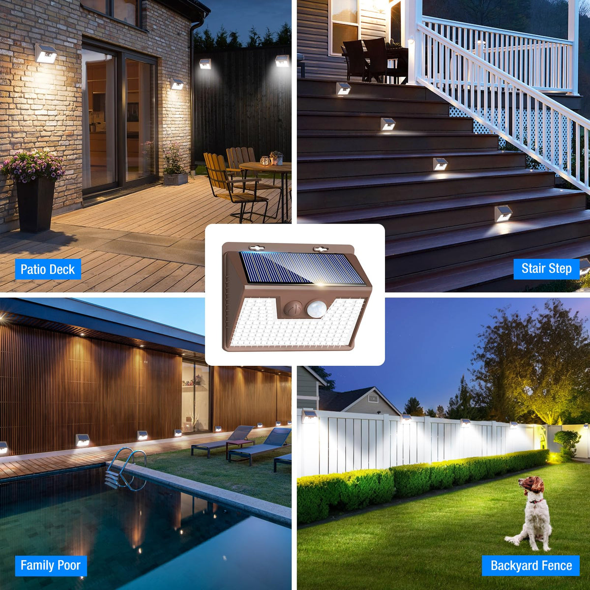 Solar Lights Outdoor Waterproof [12 Packs (12 Pack / Brown Frame)