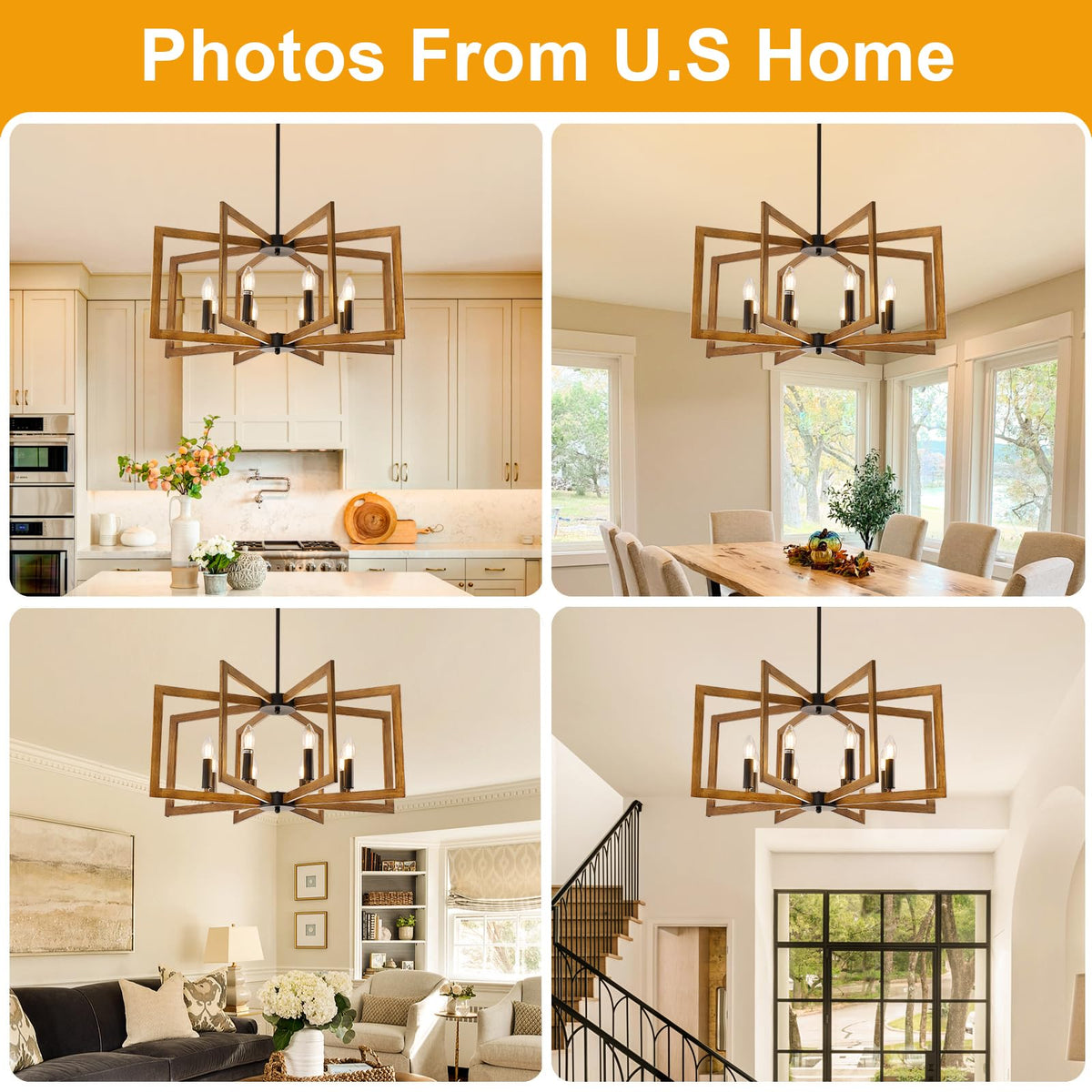 28" Dining Room Light Fixture (Khaki-28"(Easy To Install) / 8-Light)