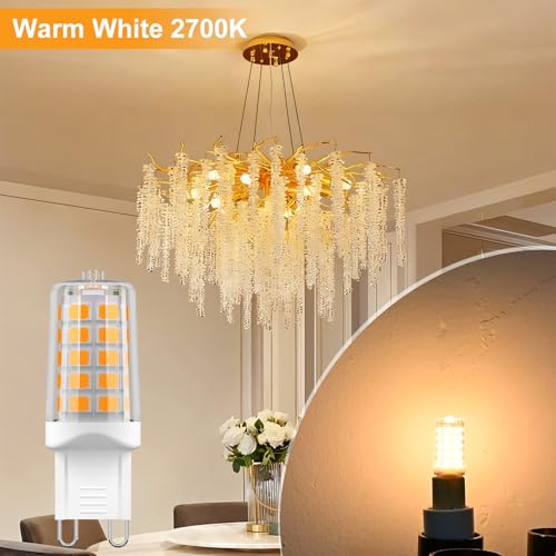 Dimmable G9 LED Bulb 4W T4 2700K Soft Warm White 12Pack 120V