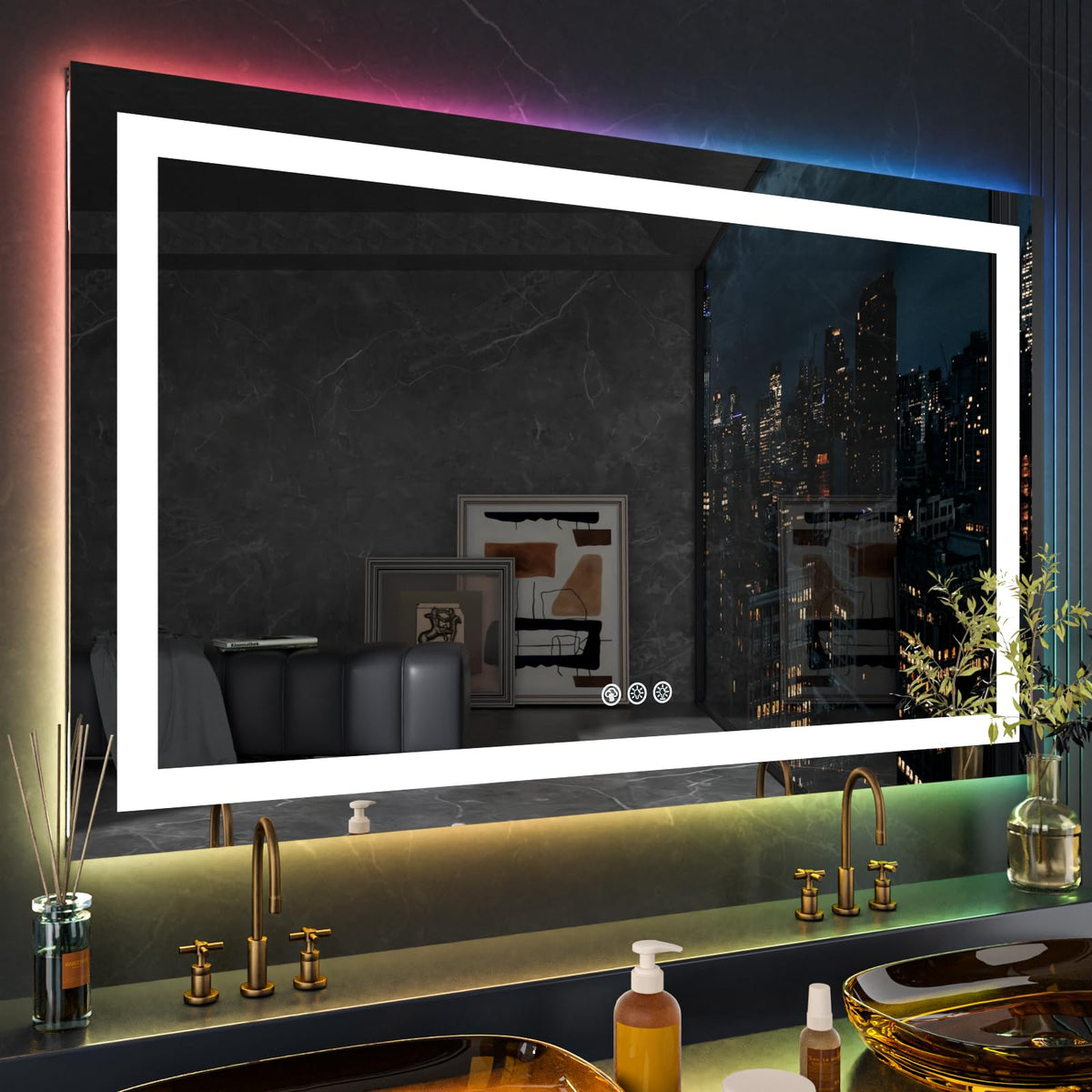 72"X32" RGB LED Bathroom Mirror with Lights (Rgb / 72"L x 32"W)