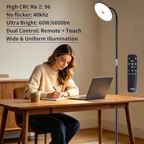 60W Torchiere Lamp (Remote & Touch Control)