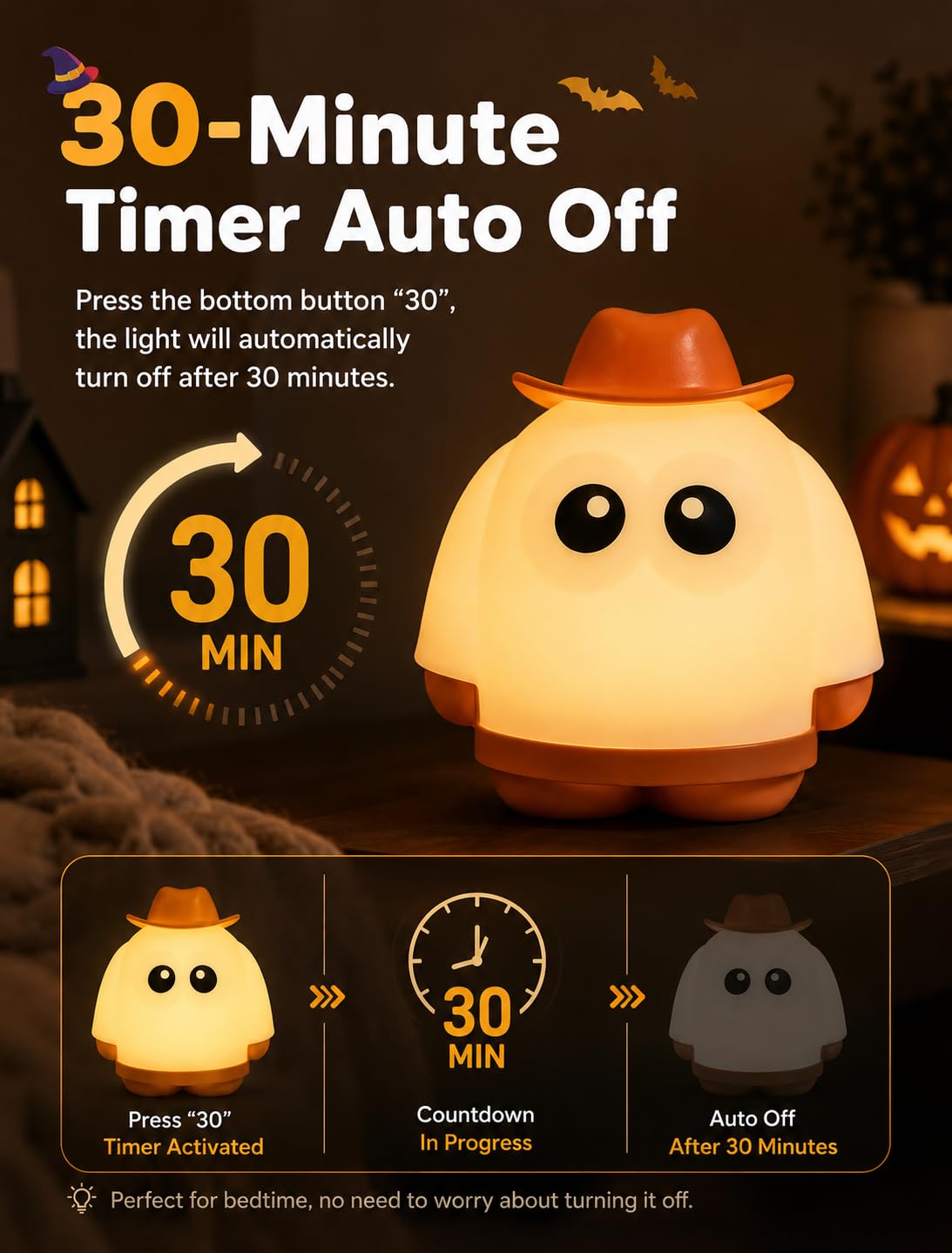 Halloween Ghost Night Light (Ghost-Yellow)