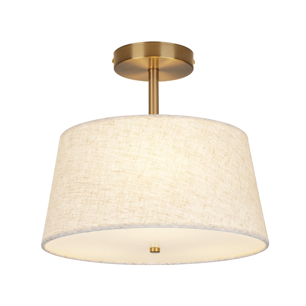 Cone Shaped Semi Flush Mount Modern Ceiling Light Fixture (Cone-Beige)