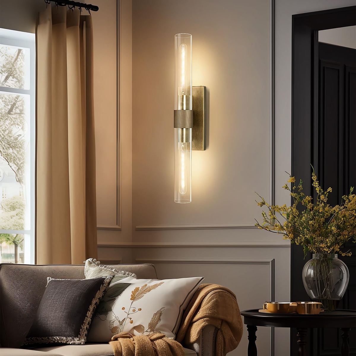 Brass Bathroom Vanity Wall Sconces (Bronze-A-Warm / 22.8"-2 Packs)