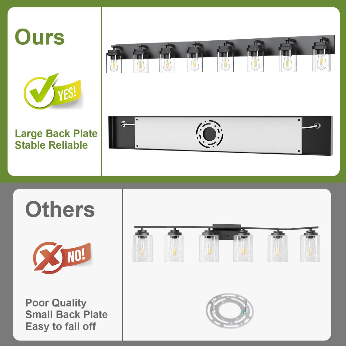 Black Bathroom Light Fixtures (Black / 8-Light, 56-inch)