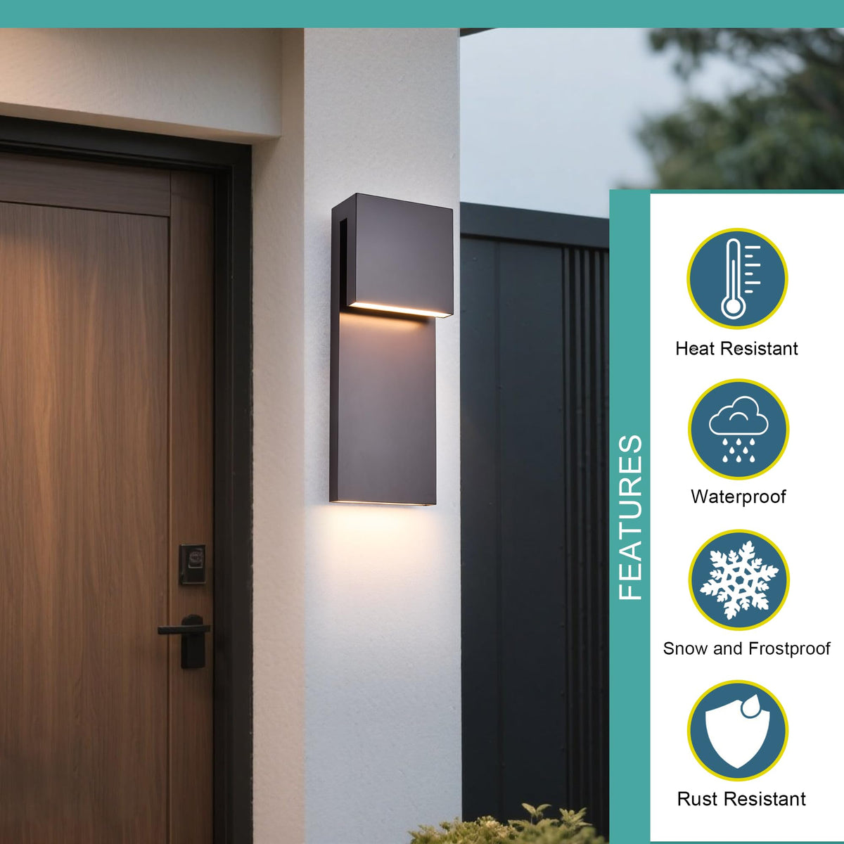 Outdoor Wall Lights Modern Exterior Lighting Fixtures (2 Pack Bronze)