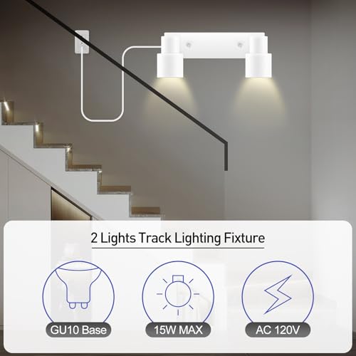 Plug in Track Lighting Fixtures Ceiling (White / 11.8" 2-Light Track Lighting)