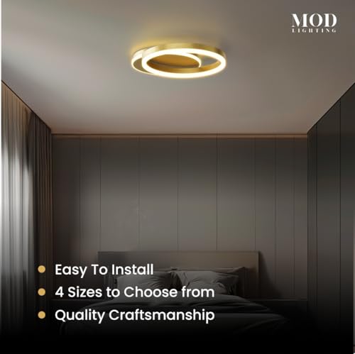 Chloe Flush Mount Ceiling Light (Metallic Gold / 2 Circles / Warm White)