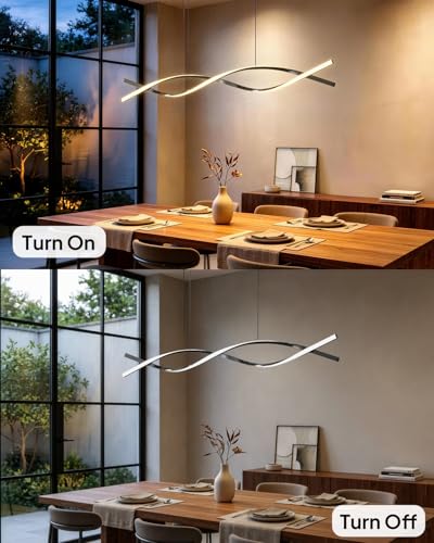 39.4in Kitchen Island Light (Black-Wave / 39.4in)