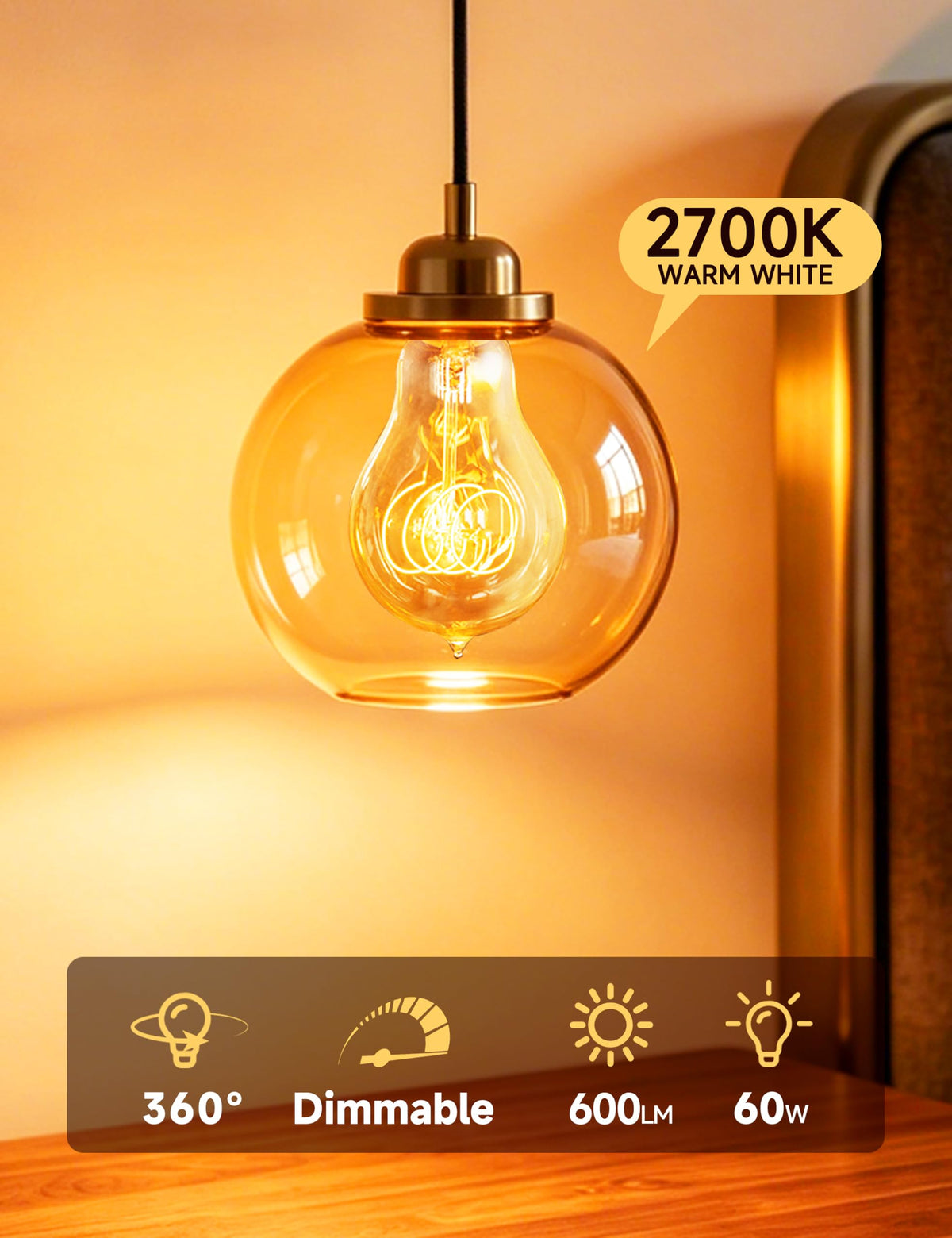 Incandescent Light Bulbs 60 Watt 2700K A19 E26