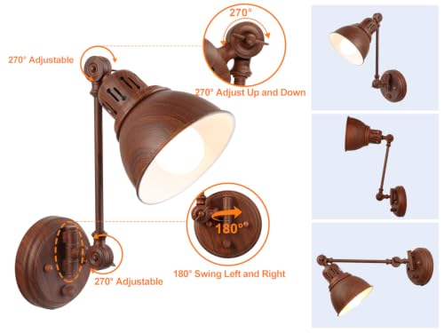 1 Pack Plug in Wall Sconce with Remote Control (Walnut-1 PACK(Bulb+Remote))