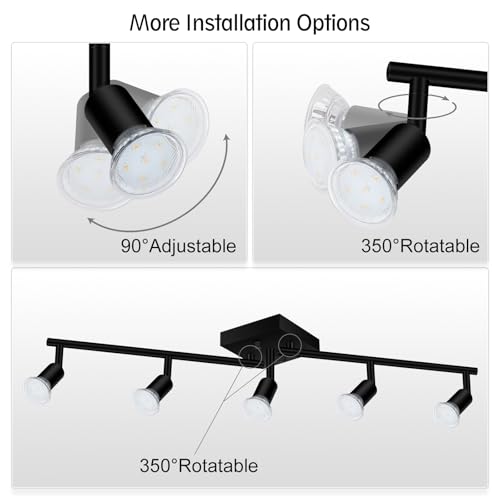 5 Light Track Lighting Fixtures Ceiling (5 light -black(small))