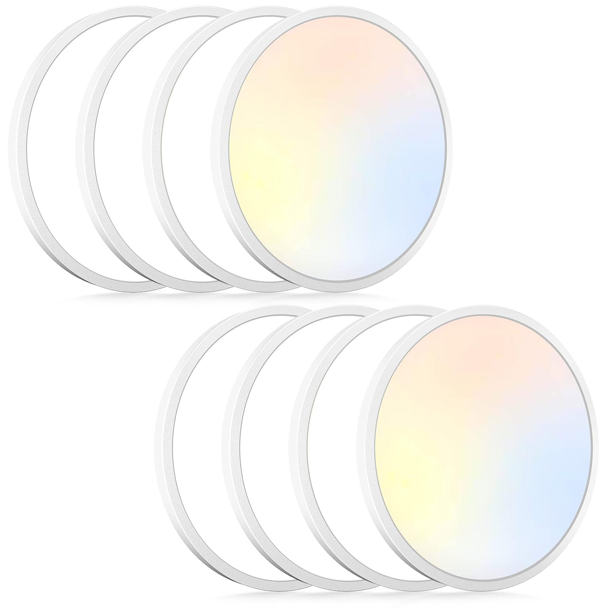 8Pack LED Flush Mount Ceiling Light Fixture (White / 12Inch-8pack)
