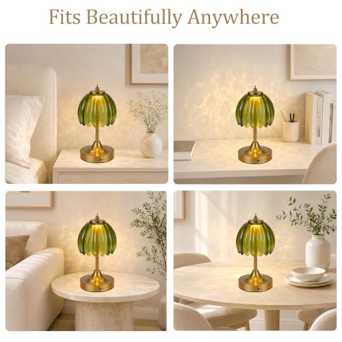Upgrade Mini Tulip Cordless Table Lamp (Amber Green)